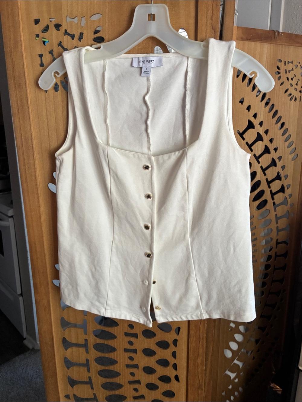 Nine West Ivory Button-Front Women’s Tank Top